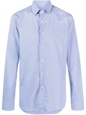 Chemise en coton à rayures Canali bleu
