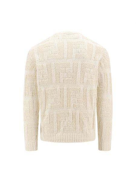Dzianinowy sweter Fendi biały