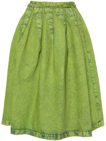 Jeansrock mit plisseefalten Marni grün