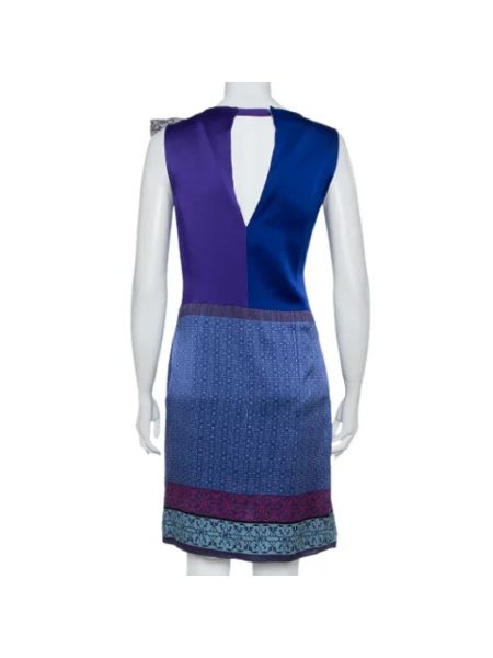 Jedwabna sukienka Armani Pre-owned niebieska
