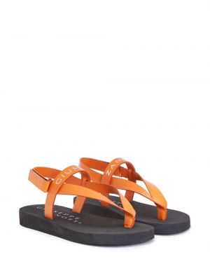 Kožené sandály Giuseppe Zanotti oranžové
