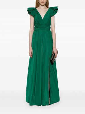 Dlouhé šaty s mašlí Marchesa Notte zelené
