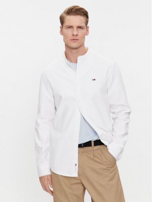 Priliehavá rifľová košeľa Tommy Jeans biela