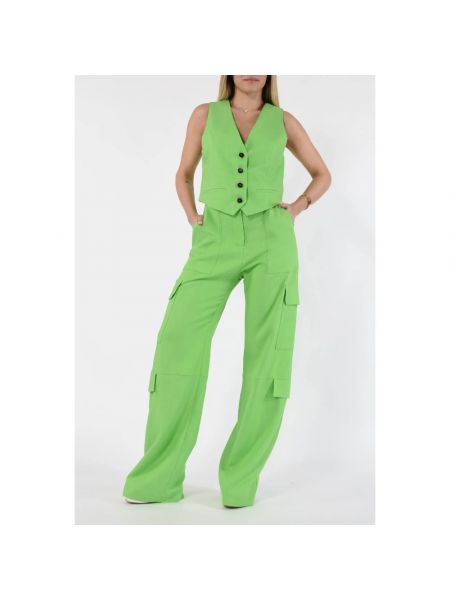 Pantalones cargo oversized con bolsillos Msgm verde
