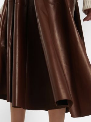 Kožená sukňa Tod's hnedá
