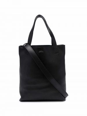 Kožená nákupná taška A.p.c. čierna