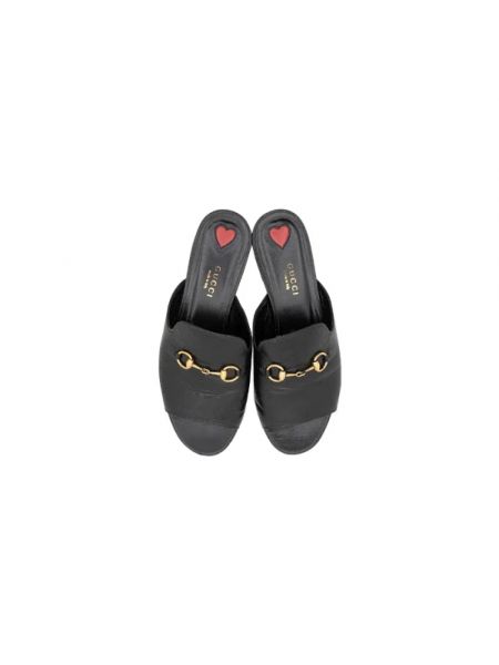 Sandalias de cuero retro Gucci Vintage negro