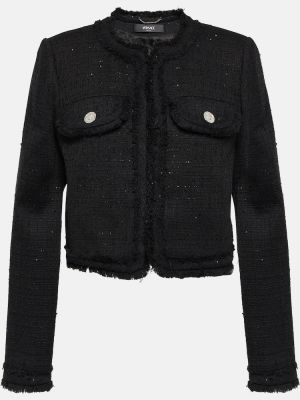 Giacca di cotone in tweed Versace nero