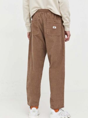 Jednobarevné bavlněné kalhoty Quiksilver hnědé