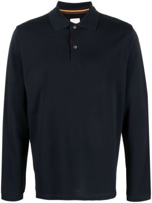 Dryžuotas medvilninis polo marškinėliai Paul Smith mėlyna