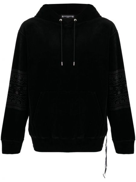 Hoodie i velour Mastermind Japan svart