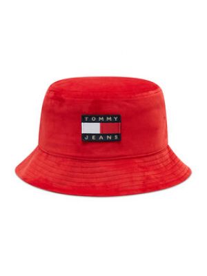 Sametový klobouk Tommy Jeans červený