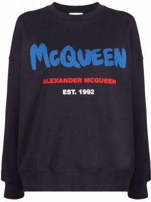 Rund hals trykt sweatshirt Alexander Mcqueen blå