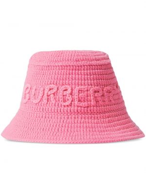 Haftowany kapelusz Burberry różowy