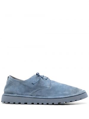 Велурени обувки в стил дерби Marsell синьо
