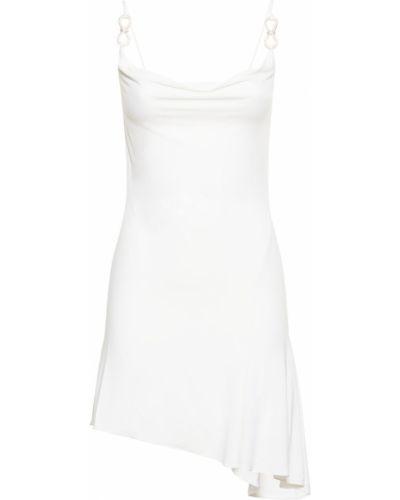 Sukienka mini z wiskozy drapowana Mach & Mach biała