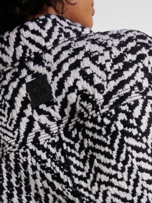 Μάλλινος μπουφάν ζακάρ με μοτίβο ψαροκόκαλο Loewe μαύρο
