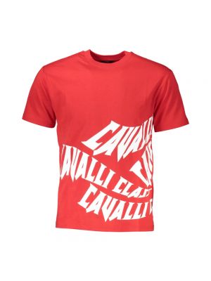 Koszulka z nadrukiem Cavalli Class czerwona