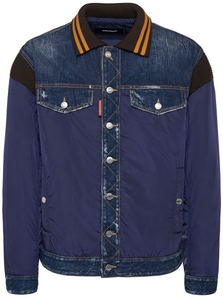 Jeansjacka i nylon Dsquared2 blå