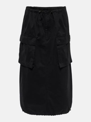 Pamučna midi suknja Mm6 Maison Margiela crna