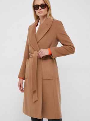 Vlněný kabát Lauren Ralph Lauren  , přechodný - Hnědá
