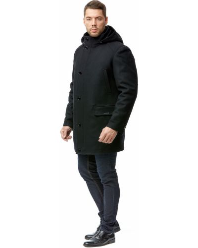 Текстильное пальто с капюшоном мосмеха, черное