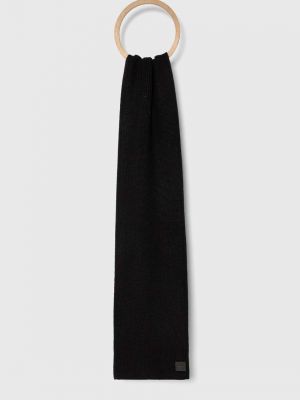 Черный однотонный шерстяной шарф Allsaints