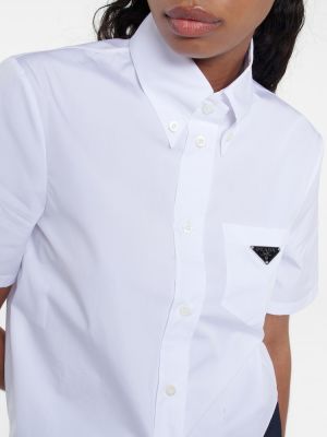 Памучна риза от джърси Prada бяло