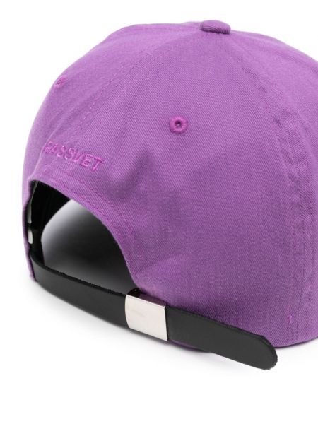 Medvilninis siuvinėtas kepurė su snapeliu Rassvet violetinė
