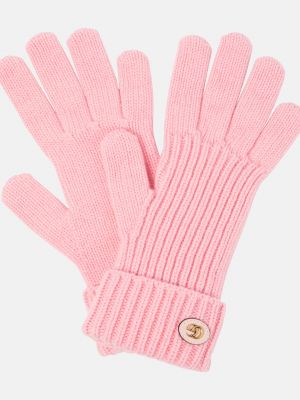 Кашемировые шерстяные перчатки Gucci розовые