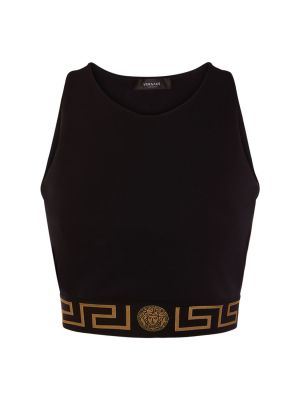 Crop top jersey Versace černý