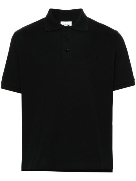 Poloshirt med broderier Saint Laurent sort