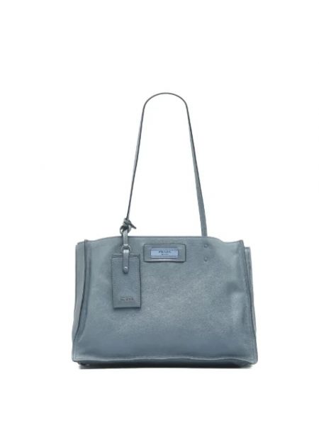 Retro leder shopper handtasche Prada Vintage blau