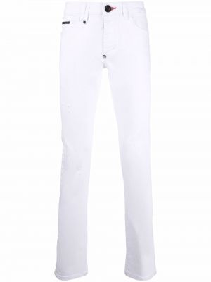 Slank lav midje stretch jeans Philipp Plein hvit