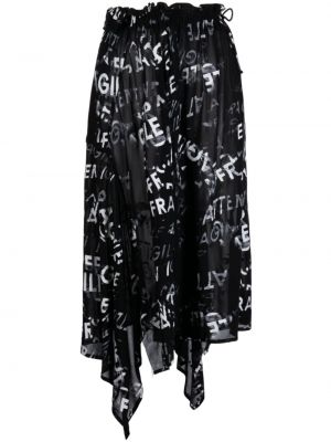 Midi sukně s potiskem Y's černé