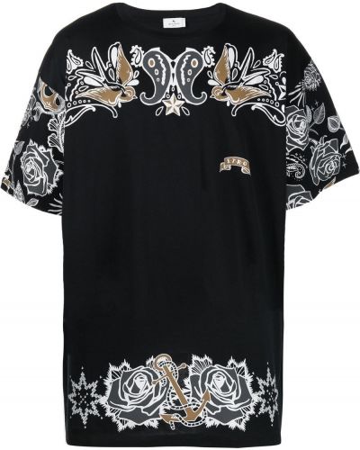 Blommig t-shirt Etro svart