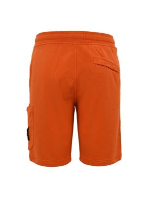 Pantalones cortos de algodón Stone Island naranja