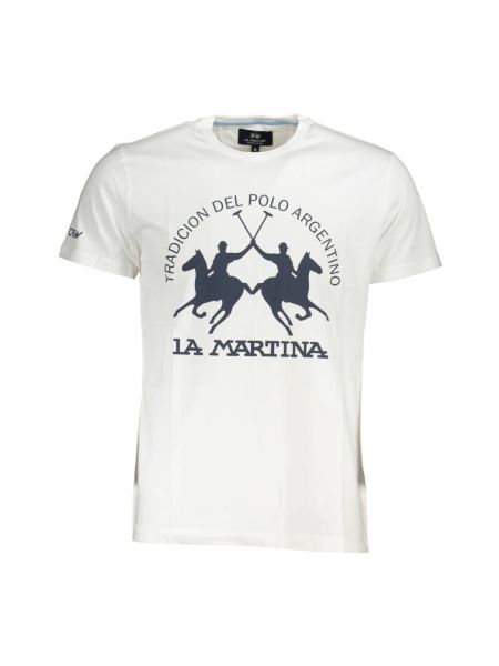 T-shirt aus baumwoll La Martina weiß