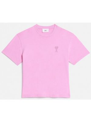 Polo majica Ami Paris ružičasta