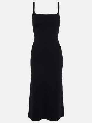 Μίντι φόρεμα Staud μαύρο