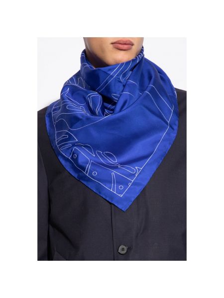 Bufanda de seda de seda Burberry azul