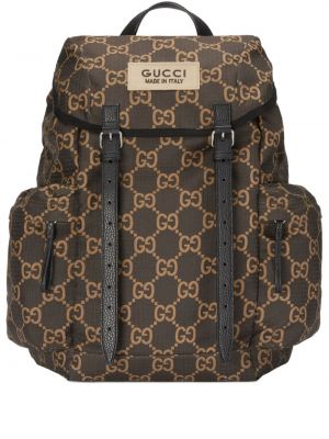 Plecak z nadrukiem Gucci brązowy