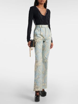 Mustriline puuvillased kõrge vöökohaga sirged püksid Vivienne Westwood