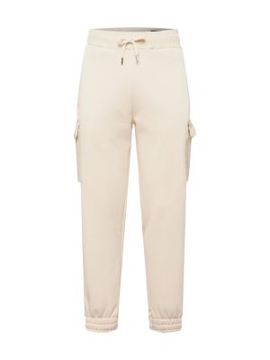 Памучни карго панталони Alpha Industries бяло