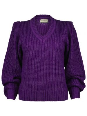 Sweter z dekoltem w serek Raizzed fioletowy