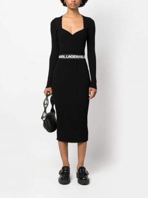 Kleid mit print Karl Lagerfeld schwarz