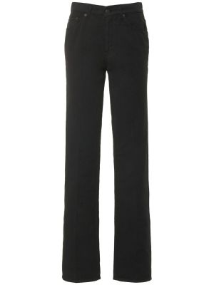 Bavlnené džínsy s rovným strihom The Row čierna