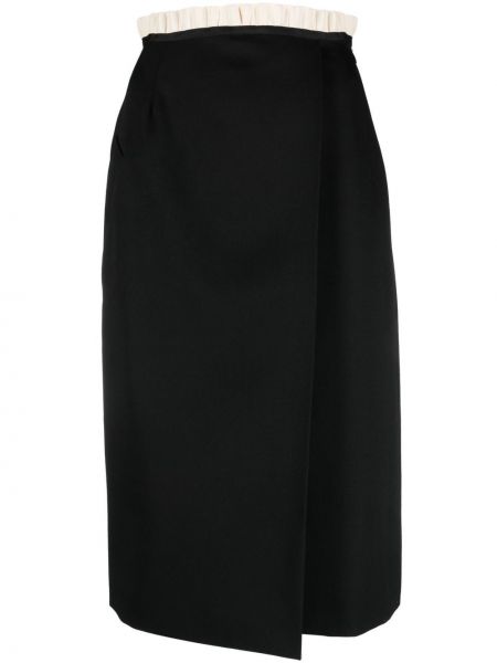 Uld pencil skirt Maison Margiela sort