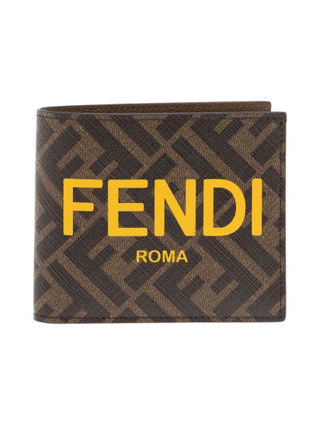 Brązowy portfel z nadrukiem Fendi
