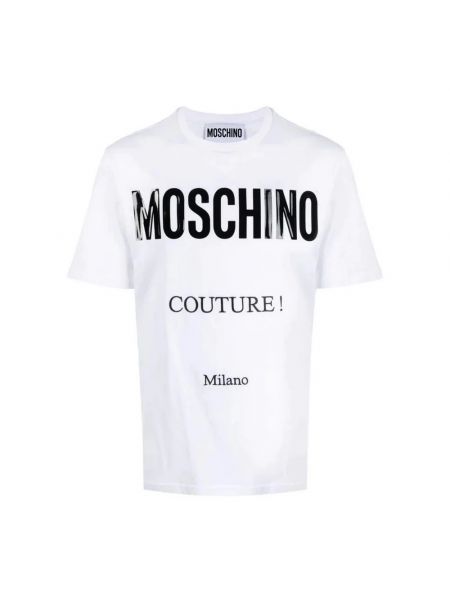 Koszulka bawełniana casual Moschino biała